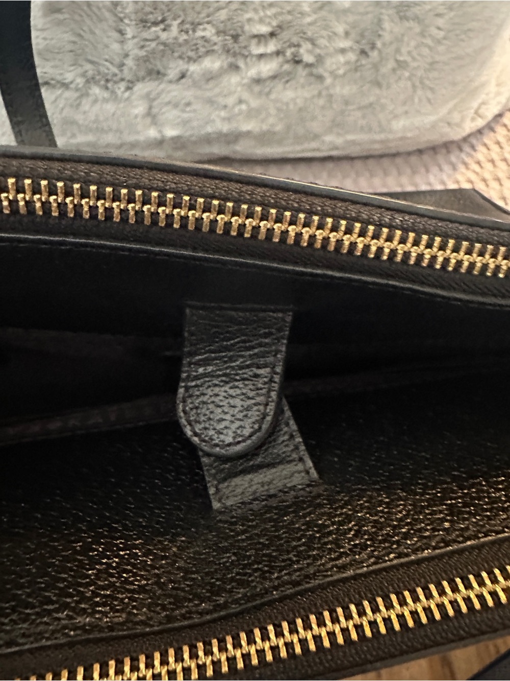 kate spade large Black Pebbled Leather Top-Handle Satchel - Picture 9 of 15